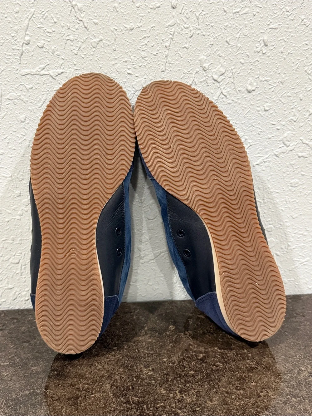 Tory Burch Women's Navy Blue Suede Ballet Sneakers Size 7.5 Coastal Nautical